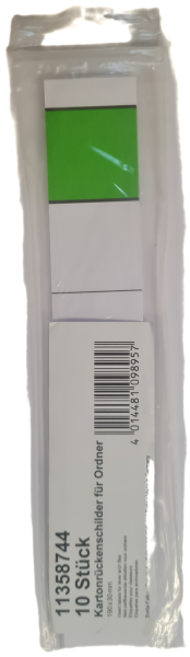 R&uuml;ckenschilder f&uuml;r Ordner 190x30mm