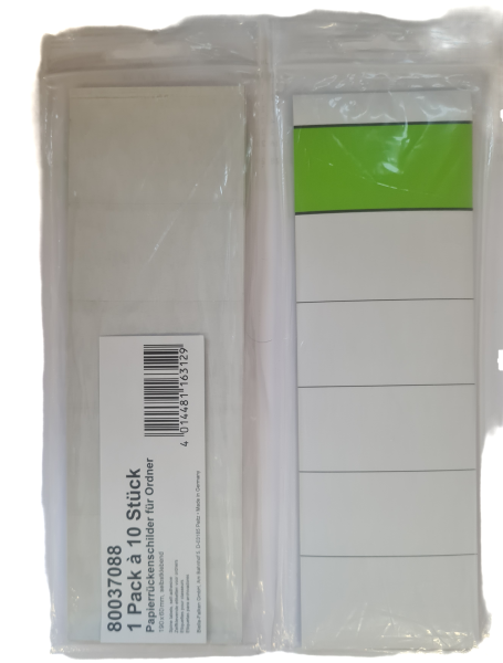 R&uuml;ckenschilder f&uuml;r Ordner 190x54mm