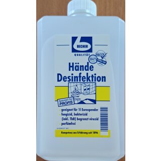 Hände Desinfektion 1 Liter; UN 1170;  Ehtanol Lösung; 3 , II ; D/E